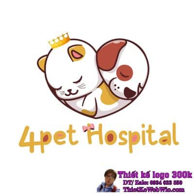 Thiết kế logo bệnh viện thú cưng Chibi 4pet Hospital