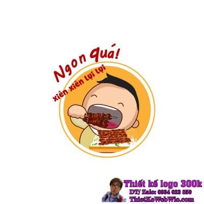 Thiết kế logo bún thịt nướng lụi Ngon Quá