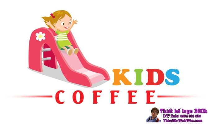 Thiết kế logo cà phê kết hợp khu vui chơi Alpha Kid Coffee