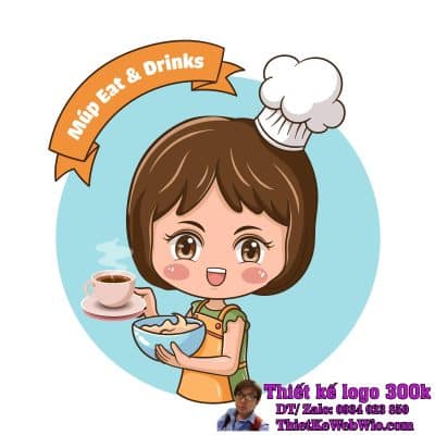 Thiết kế logo cafe ăn nhẹ Múp Eat & Drinks