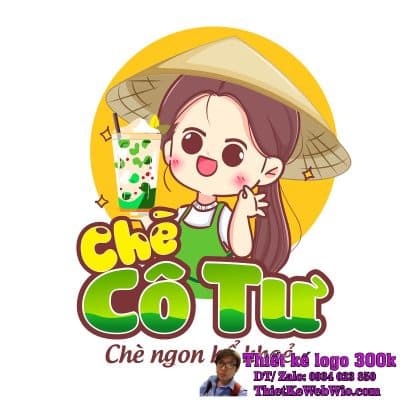 Thiết kế logo chibi quán chè Cô Tư