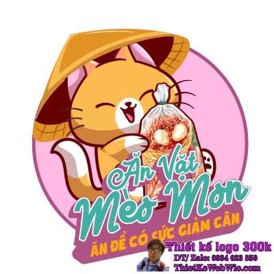 Thiết kế logo cho ăn vặt Ăn Vặt Mèo Mon