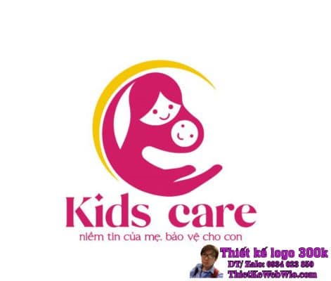 Thiết kế logo cửa hàng mẹ và bé Kids Care