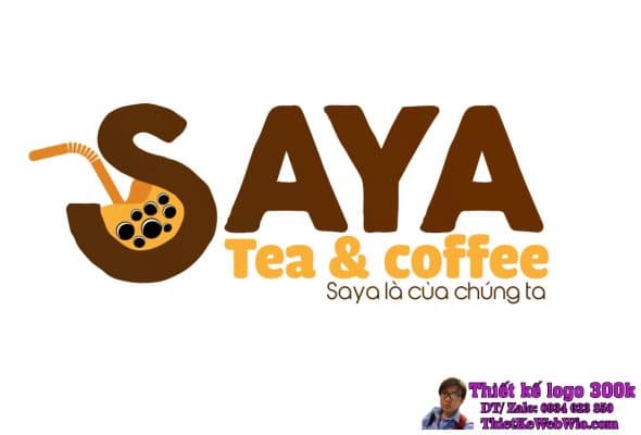 Thiết kế logo đồ ăn vặt Saya Tea & Coffee