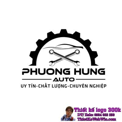 Thiết kế logo garage ô tô Phương Hùng Auto
