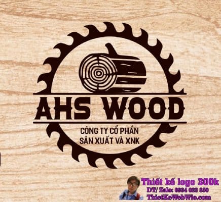 Thiết kế logo gỗ AHS Wood