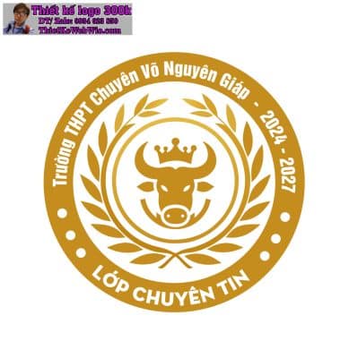 Thiết kế logo lớp chuyên Tin trường THPT chuyên Võ Nguyên Giáp Trâu Pixel