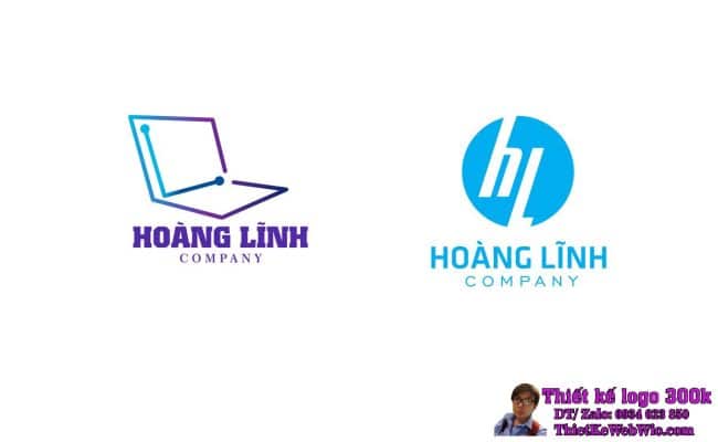 Thiết kế logo máy tính laptop HL Hoàng Lĩnh Company