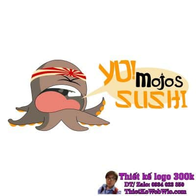 Thiết kế logo nhà hàng ẩm thực Mojos Sushi