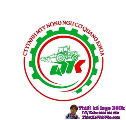 Thiết kế logo nông ngư cơ QK (QUANG KHOA)