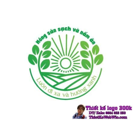 Thiết kế logo nông sản sạch và nấm ăn