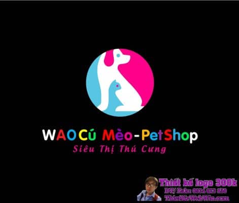 Thiết kế logo phụ kiện thú cưng WAO Cú Mèo Pet Shop