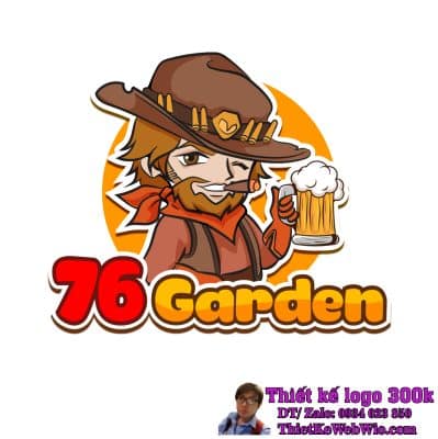 Thiết kế logo quán bia 76 Garden