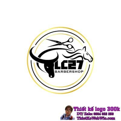Thiết kế logo salon tóc Barbershop LC27