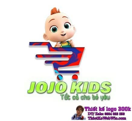 Thiết kế logo siêu thị mẹ và bé JOJO KIDS