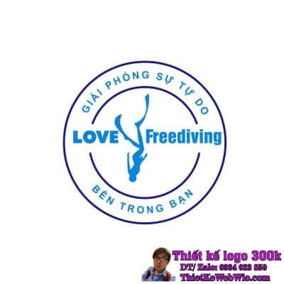 Thiết kế logo thể thao Love Freediving