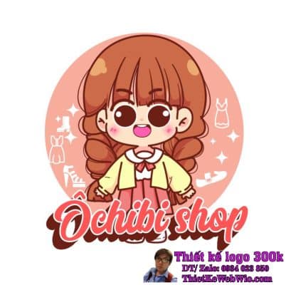 Thiết kế logo thời trang nấm lùn - Ôchibi Shop