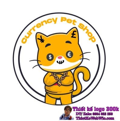 Thiết kế logo thú cưng Currency Pet Shop