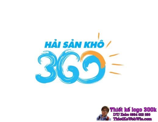 Thiết kế logo thực phẩm HẢI SẢN KHÔ 360