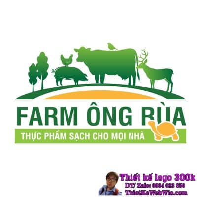 Thiết kế logo thực phẩm sạch Farm Ông Rùa