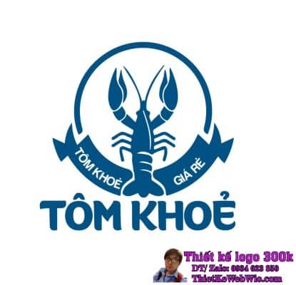 Thiết kế logo thủy sản TÔM KHOẺ