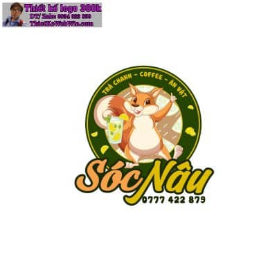 Thiết kế logo trà chanh SÓC NÂU