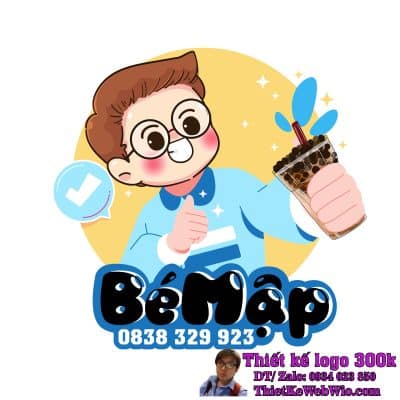 Thiết kế logo trà sữa cafe BÉ MẬP