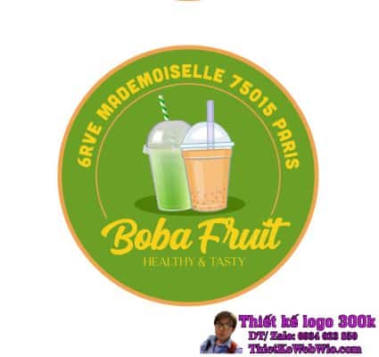 Thiết kế logo trà sữa & nước hoa quả Boba Fruit