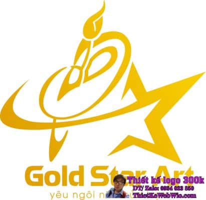 Thiết kế logo tranh sơn dầu Gold Star Art