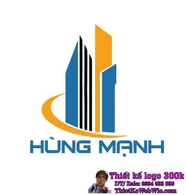 Thiết kế logo xây dựng địa ốc Hùng Mạnh