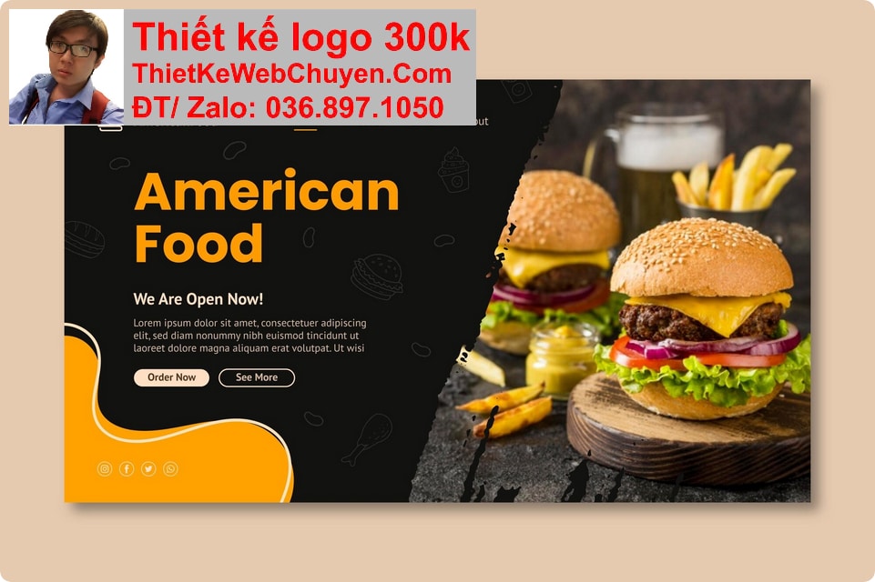 Thiết kế web quán ăn ẩm thực chuyên nghiệp