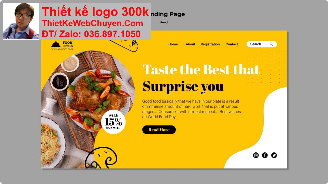 Thiết kế web quán ăn ẩm thực chuyên nghiệp