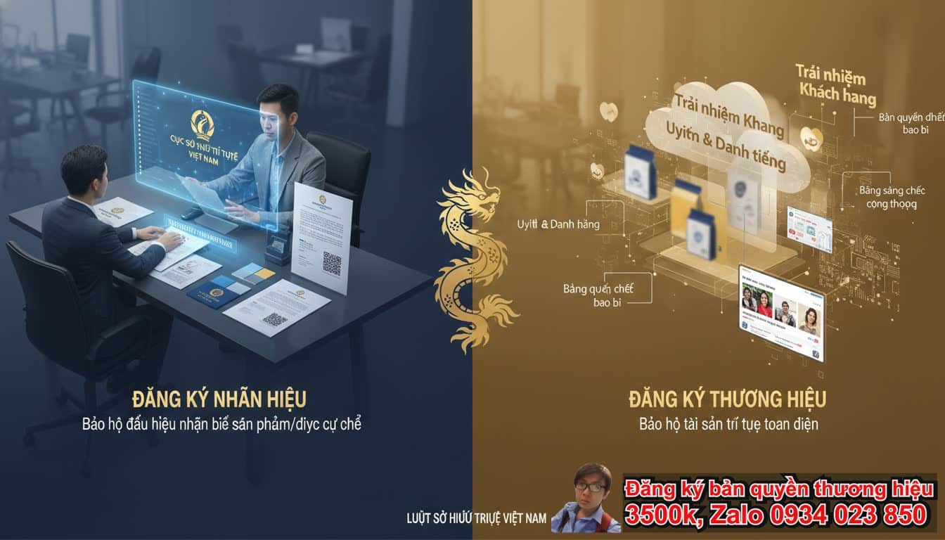 Đăng ký bản quyền nhãn hiệu là gì và nó khác gì với đăng ký bản quyền thương
hiệu?