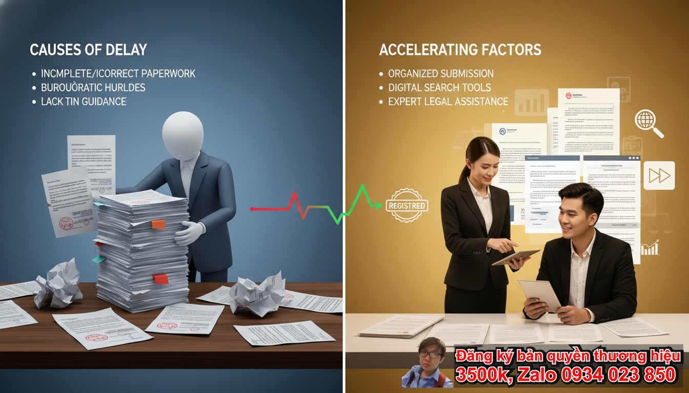 Đăng ký bản quyền thương hiệu nhanh trong bao lâu: Các yếu tố làm tăng hoặc giảm
thời gian