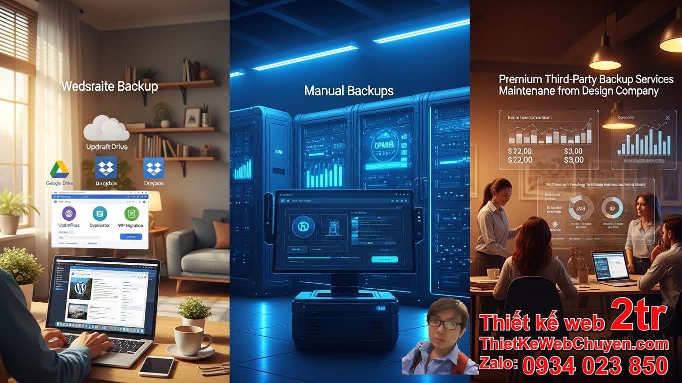 Backup website bao nhiêu tiền với các tùy chọn phổ biến?