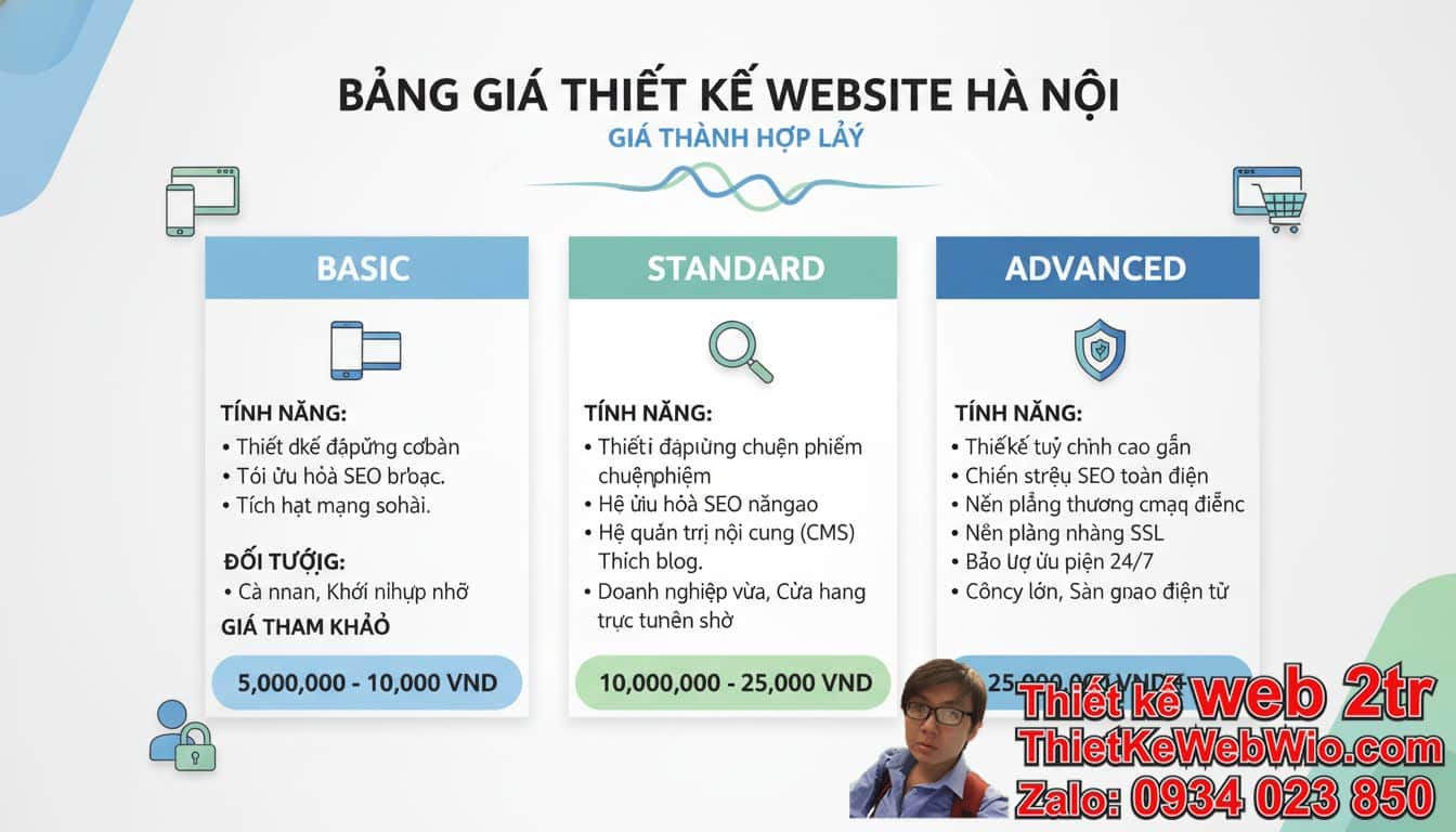 Bảng Giá Thiết Kế Website Giá Rẻ Tại Hà Nội Có Các Gói Nào ?