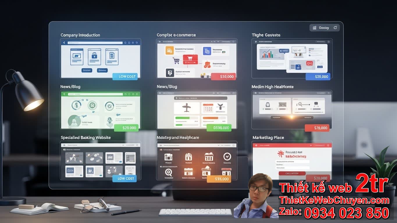 Báo giá thiết kế web phụ thuộc vào loại website nào?