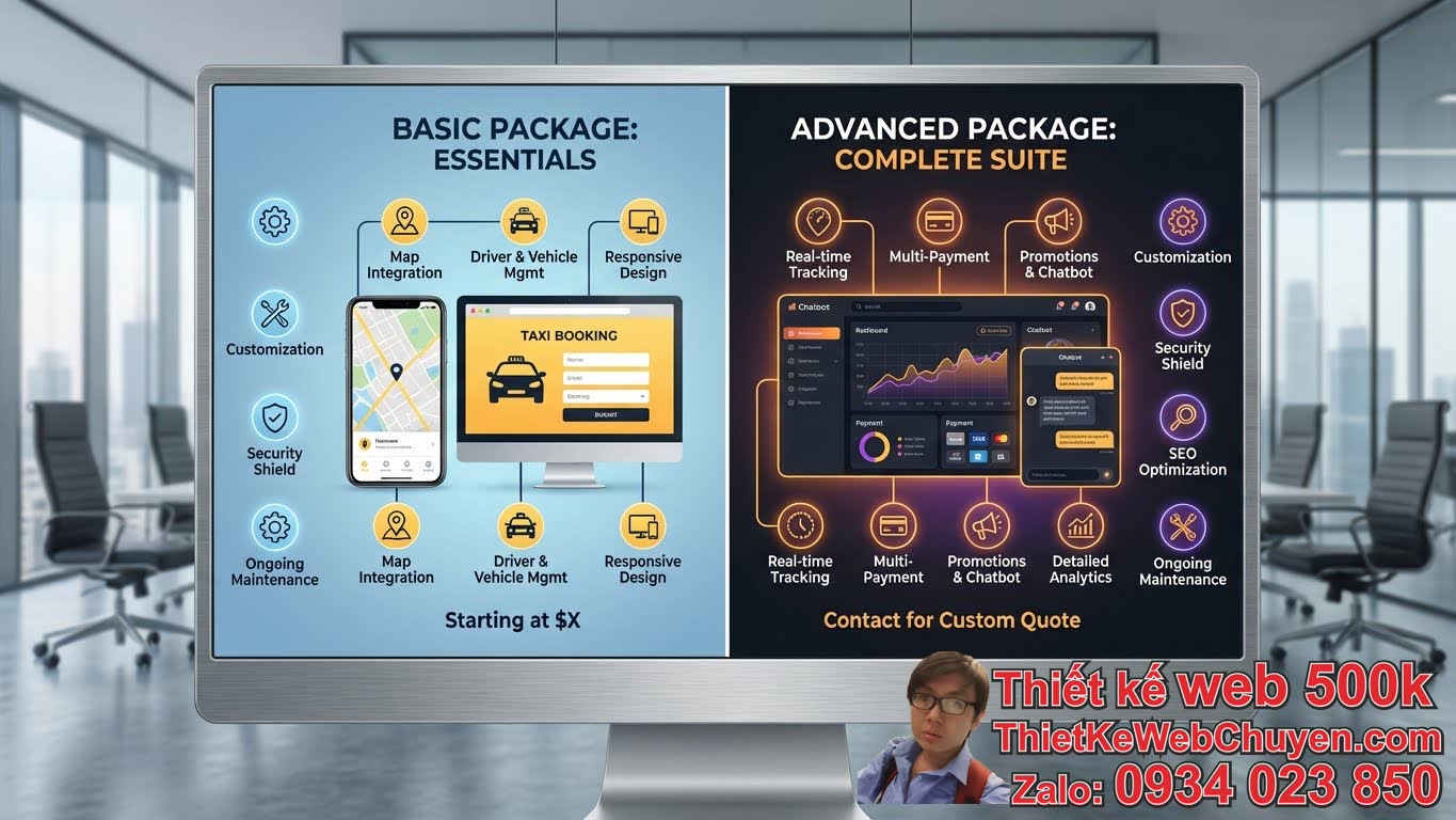 Báo giá thiết kế website taxi có chức năng đặt xe online: Các Yếu Tố Nào Ảnh
Hưởng Đến Chi Phí? Báo giá thiết kế website taxi có chức năng đặt xe online: Các Yếu Tố Nào Ảnh
Hưởng Đến Chi Phí?