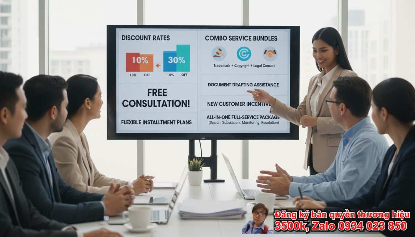 Các loại khuyến mãi dịch vụ đăng ký bản quyền nhãn hiệu phổ biến hiện nay là gì?