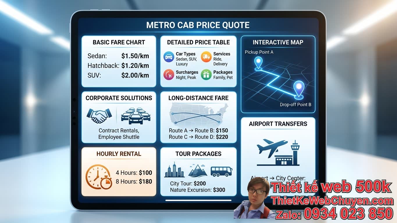 Các loại mẫu trang báo giá dịch vụ taxi phổ biến nào được sử dụng? Các loại mẫu trang báo giá dịch vụ taxi phổ biến nào được sử dụng?