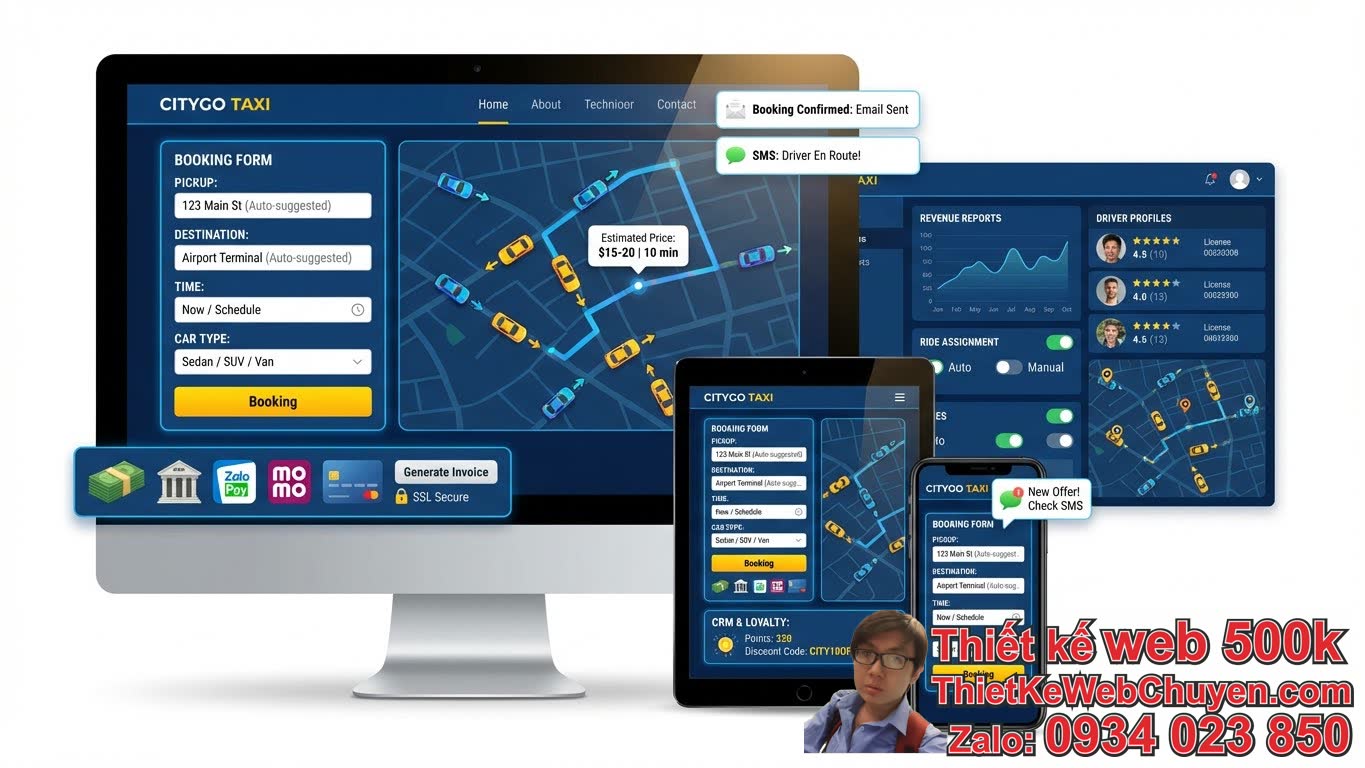 Các Tính Năng Cần Có Khi Thiết Kế Web Taxi Nội Thành Các Tính Năng Cần Có Khi Thiết Kế Web Taxi Nội Thành