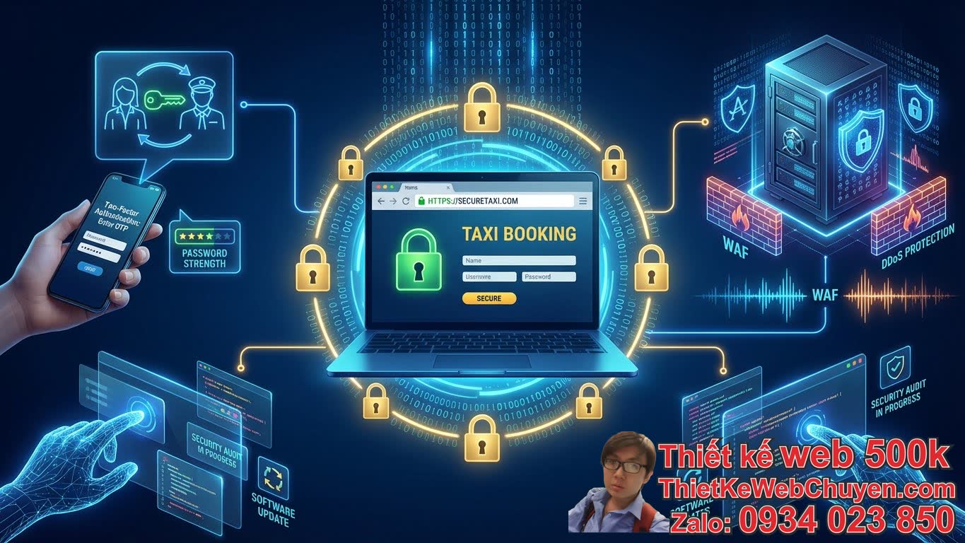 Các yếu tố chính cấu thành một website thiết kế web dịch vụ taxi bảo mật cao là
gì? Các yếu tố chính cấu thành một website thiết kế web dịch vụ taxi bảo mật cao là
gì?