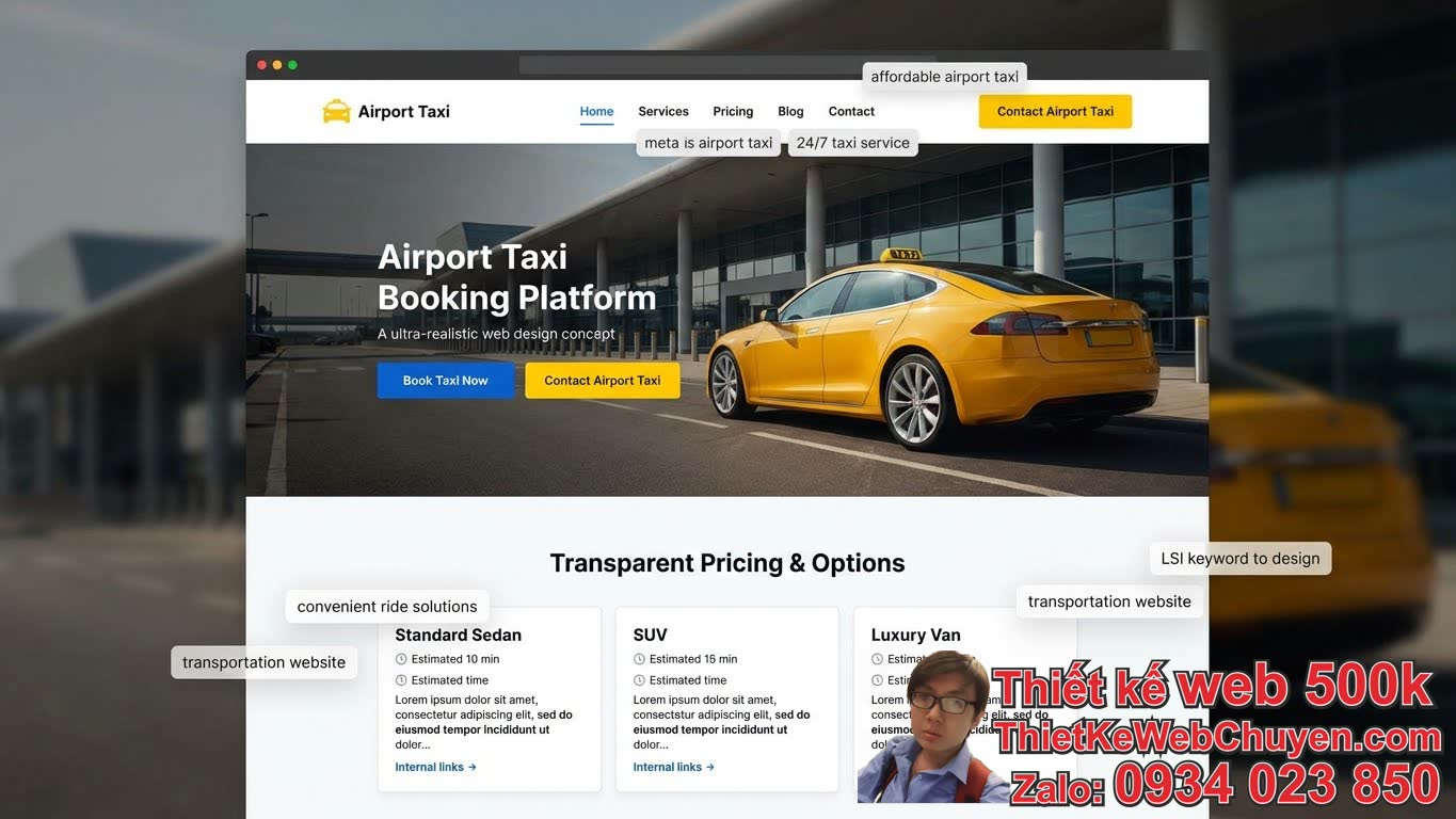 Các yếu tố quan trọng trong thiết kế web taxi sân bay trọn gói chuẩn SEO Các yếu tố quan trọng trong thiết kế web taxi sân bay trọn gói chuẩn SEO