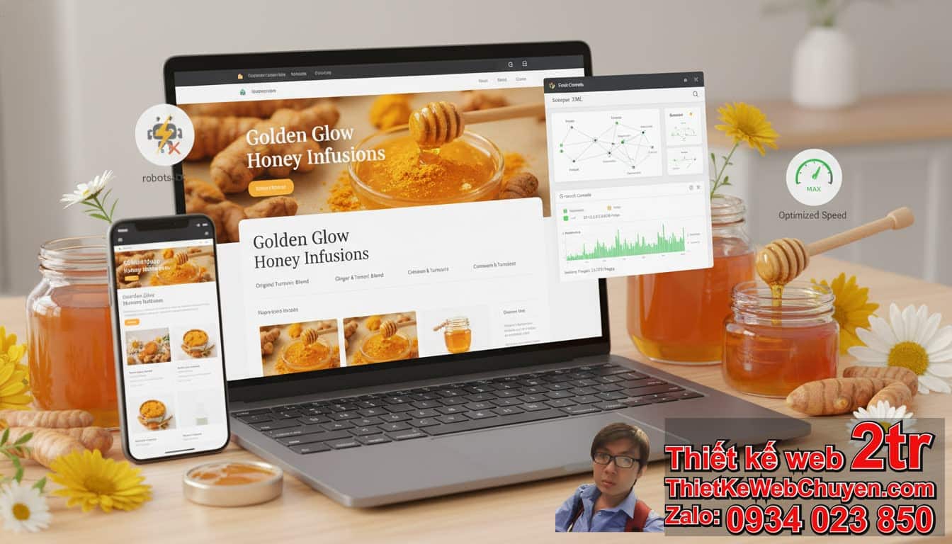 Cách đưa trang web bán Mật ong tinh bột nghệ lên Google: Tối ưu SEO cơ bản