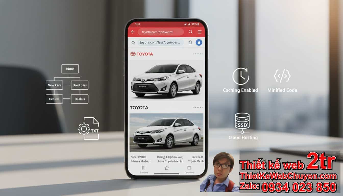 Cách đưa trang web bán xe oto Toyota lên Google qua Tạo website chuẩn SEO và Tối
ưu kỹ thuật