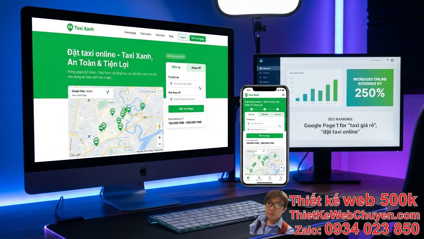 Câu Chuyện Thành Công: Case Study Thiết Kế Web Dịch Vụ Taxi Tăng Lượng Đặt Xe
Của Taxi Xanh Câu Chuyện Thành Công: Case Study Thiết Kế Web Dịch Vụ Taxi Tăng Lượng Đặt Xe
Của Taxi Xanh