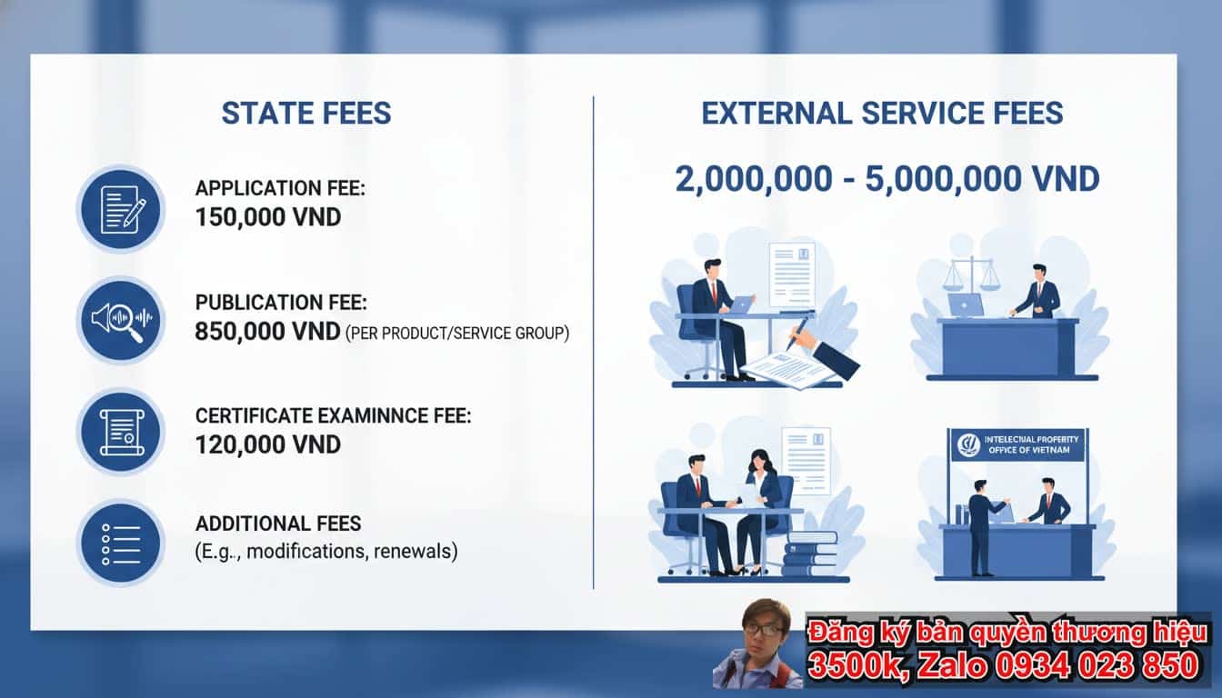 Chi phí đăng ký bản quyền thương hiệu mới nhất gồm những khoản phí nào?