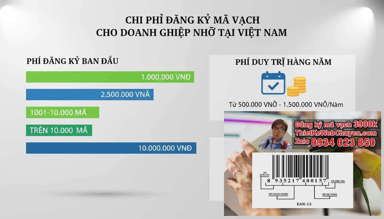 Chi phí đăng ký mã vạch cho doanh nghiệp nhỏ gồm những khoản nào?