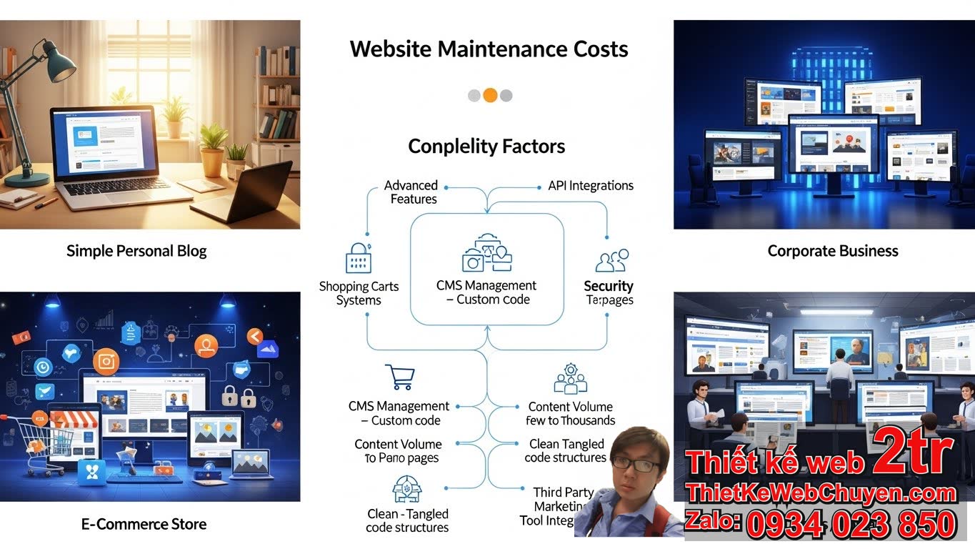 Chi phí chăm sóc website bao nhiêu phụ thuộc vào những yếu tố nào?