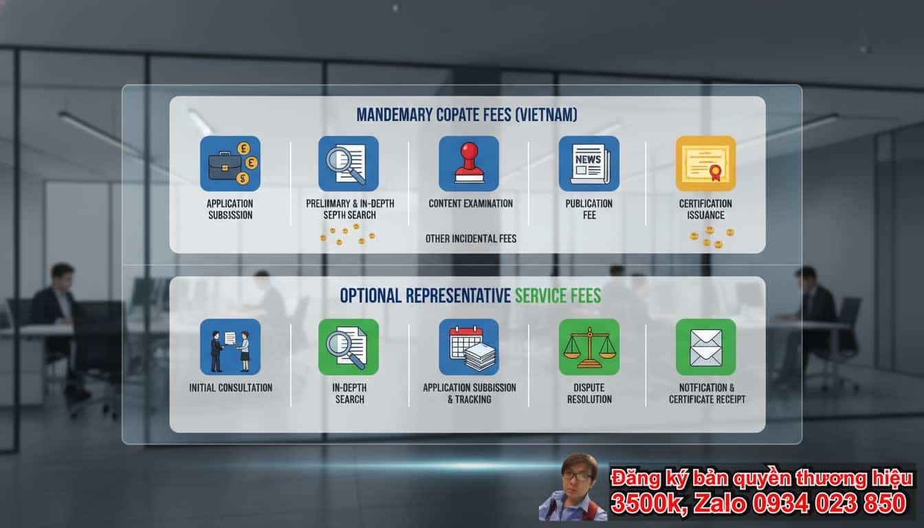 Chi phí dịch vụ đăng ký bản quyền nhãn hiệu bao gồm những khoản nào?